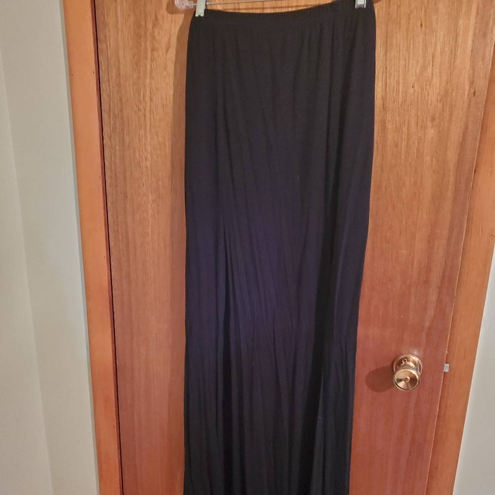 Black maxi skirt with high slits